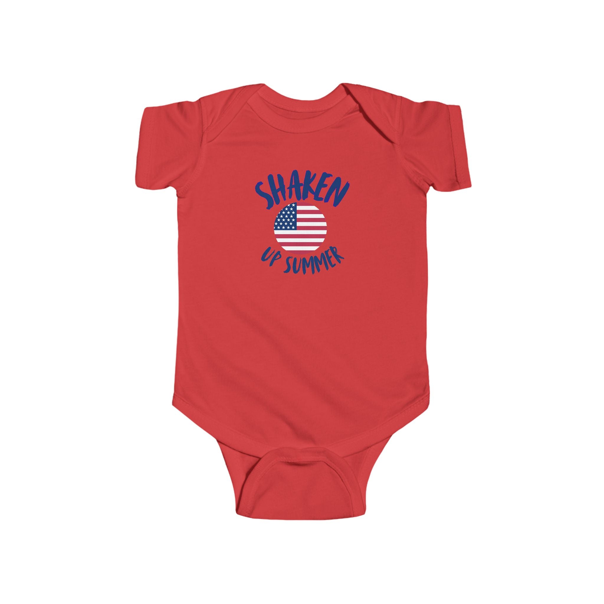 Shaken Up Summer Infant Bodysuit – USA Flag Graphic Baby Onesie