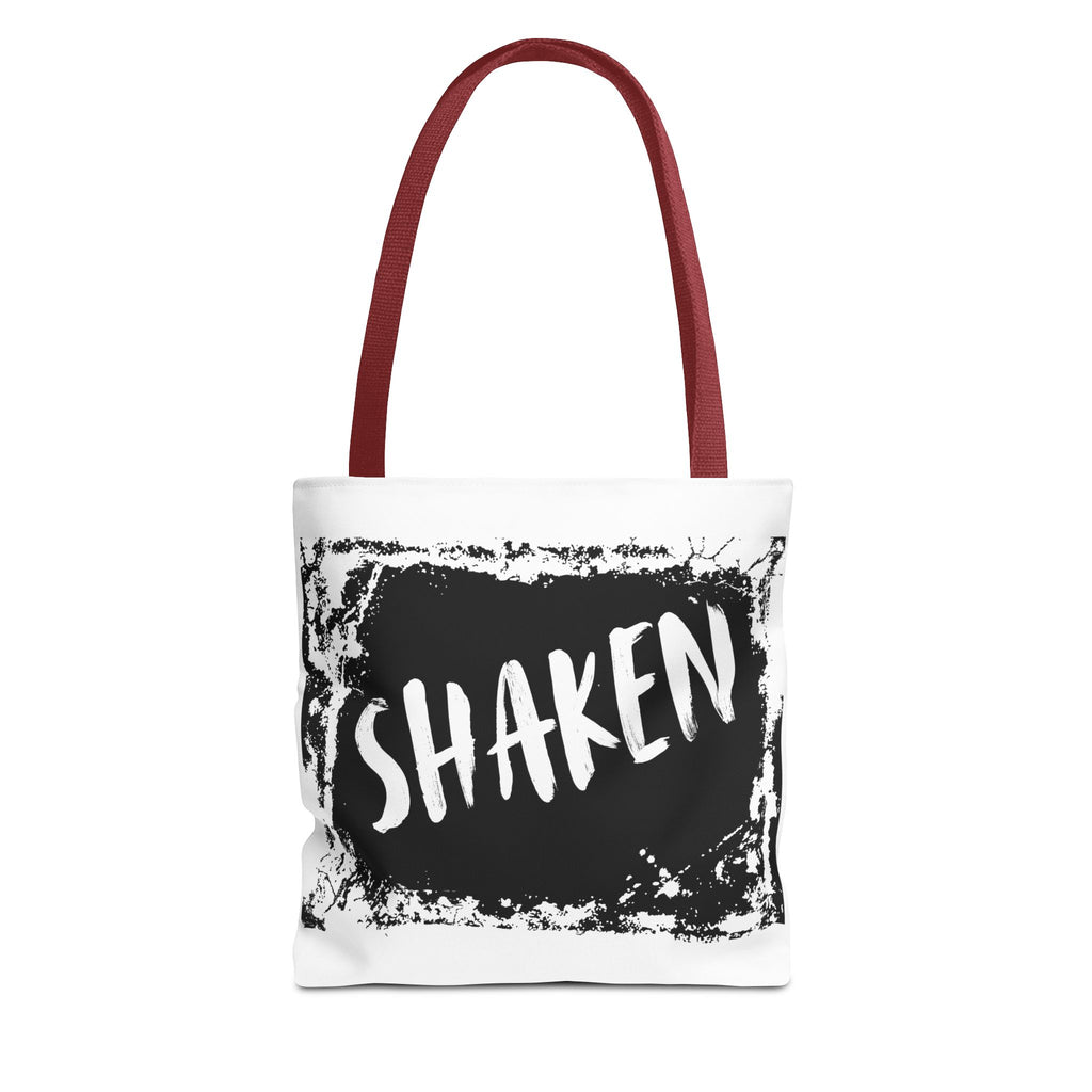 Shaken Graphic Tote Bag — Distressed Black & White Statement Tote