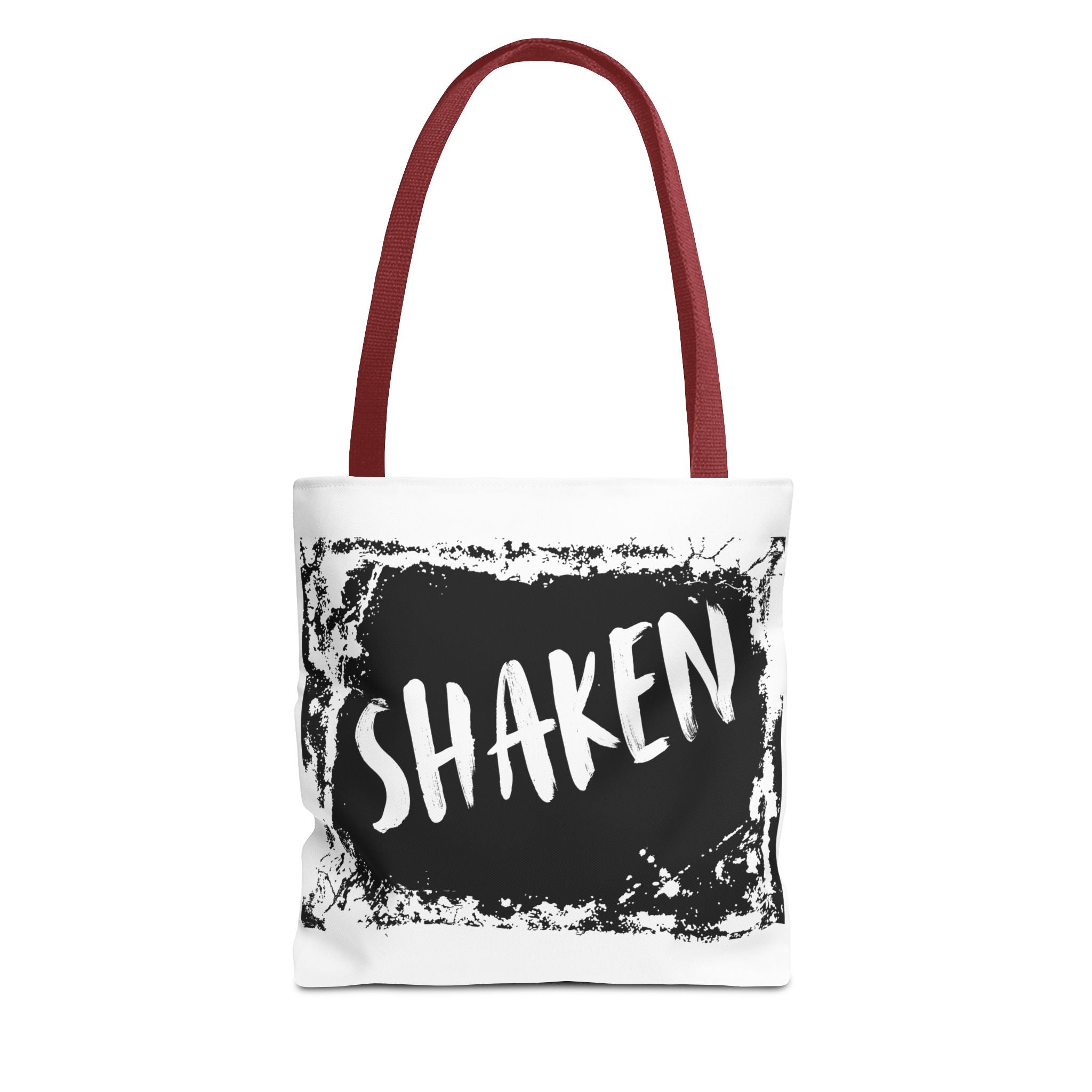 Shaken Graphic Tote Bag — Distressed Black & White Statement Tote