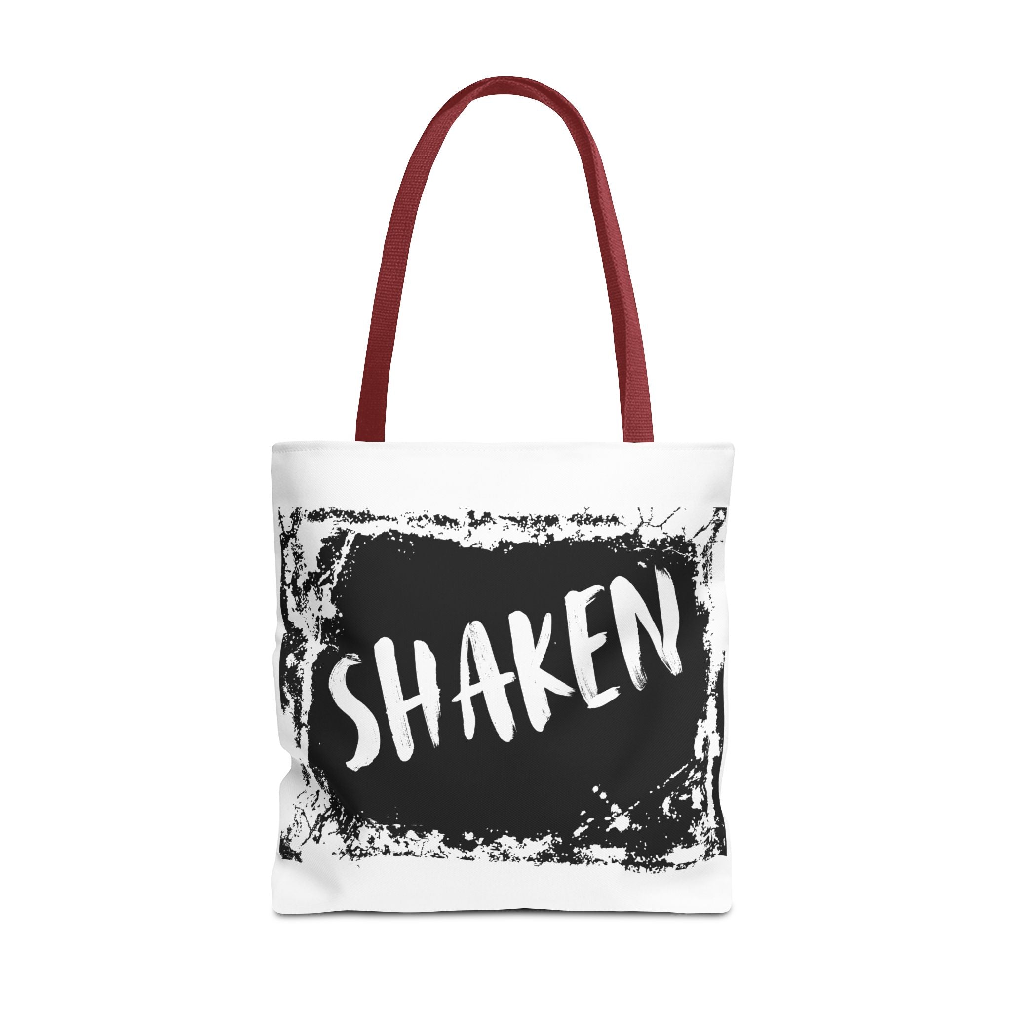 Shaken Graphic Tote Bag — Distressed Black & White Statement Tote