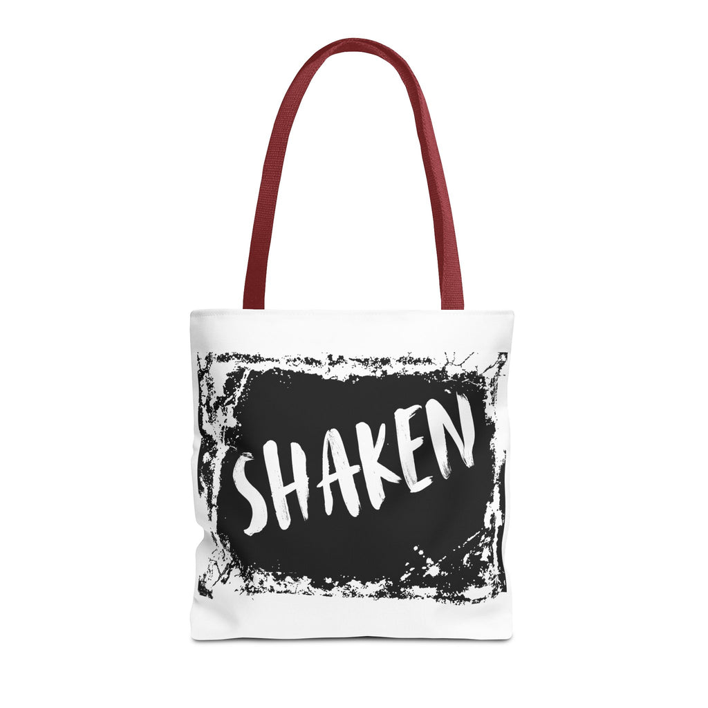 Shaken Graphic Tote Bag — Distressed Black & White Statement Tote