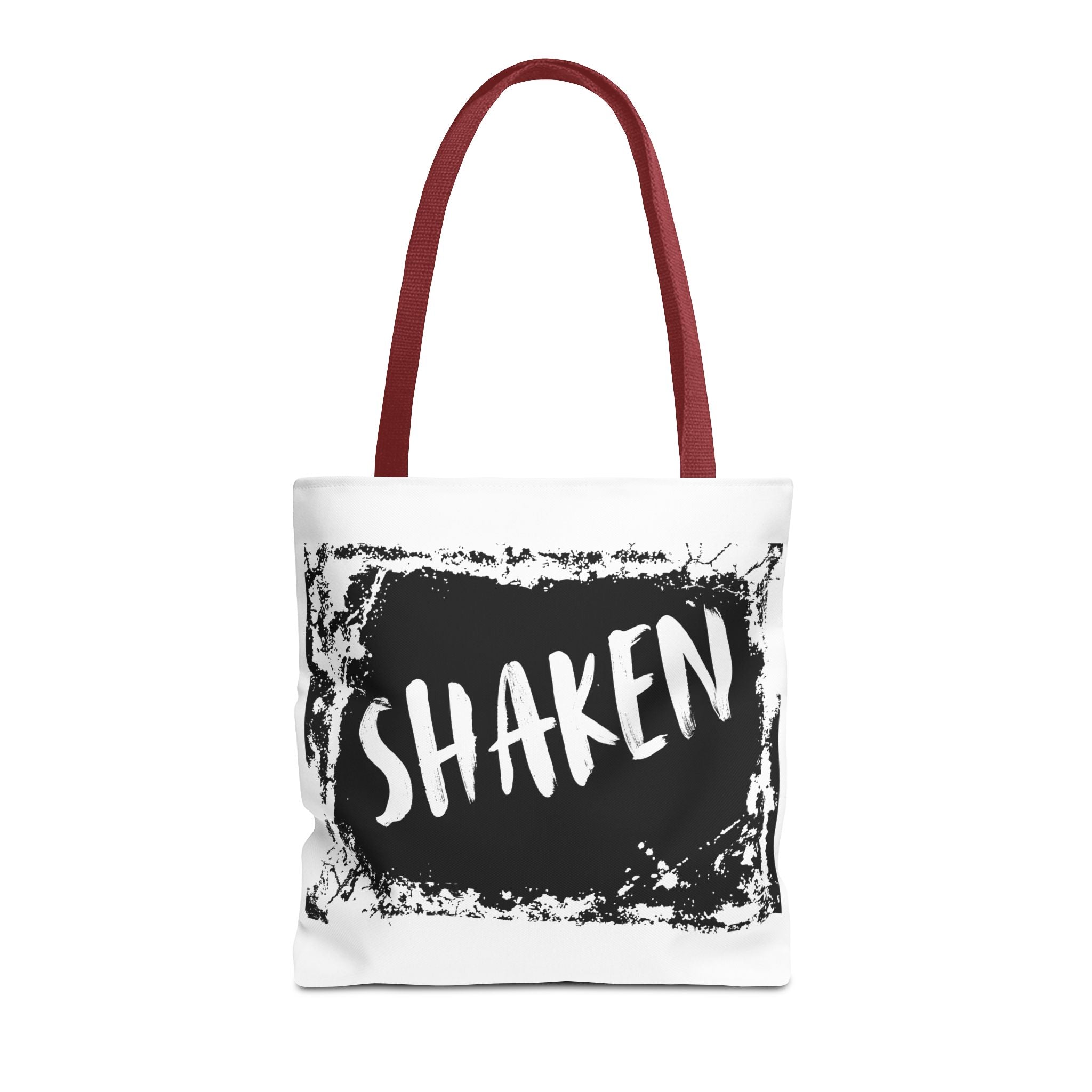 Shaken Graphic Tote Bag — Distressed Black & White Statement Tote
