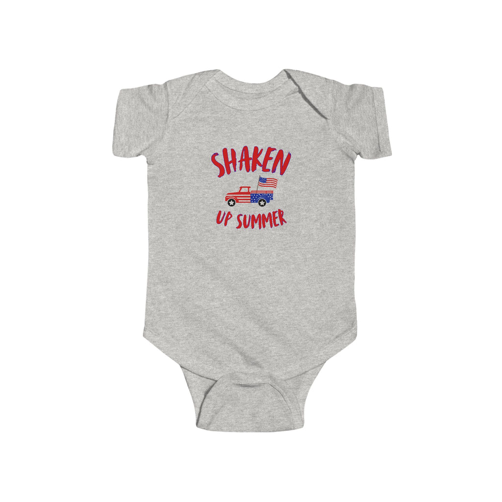 Shaken Up Summer Infant Bodysuit — Patriotic Vintage Truck 4th of July Baby Onesie
