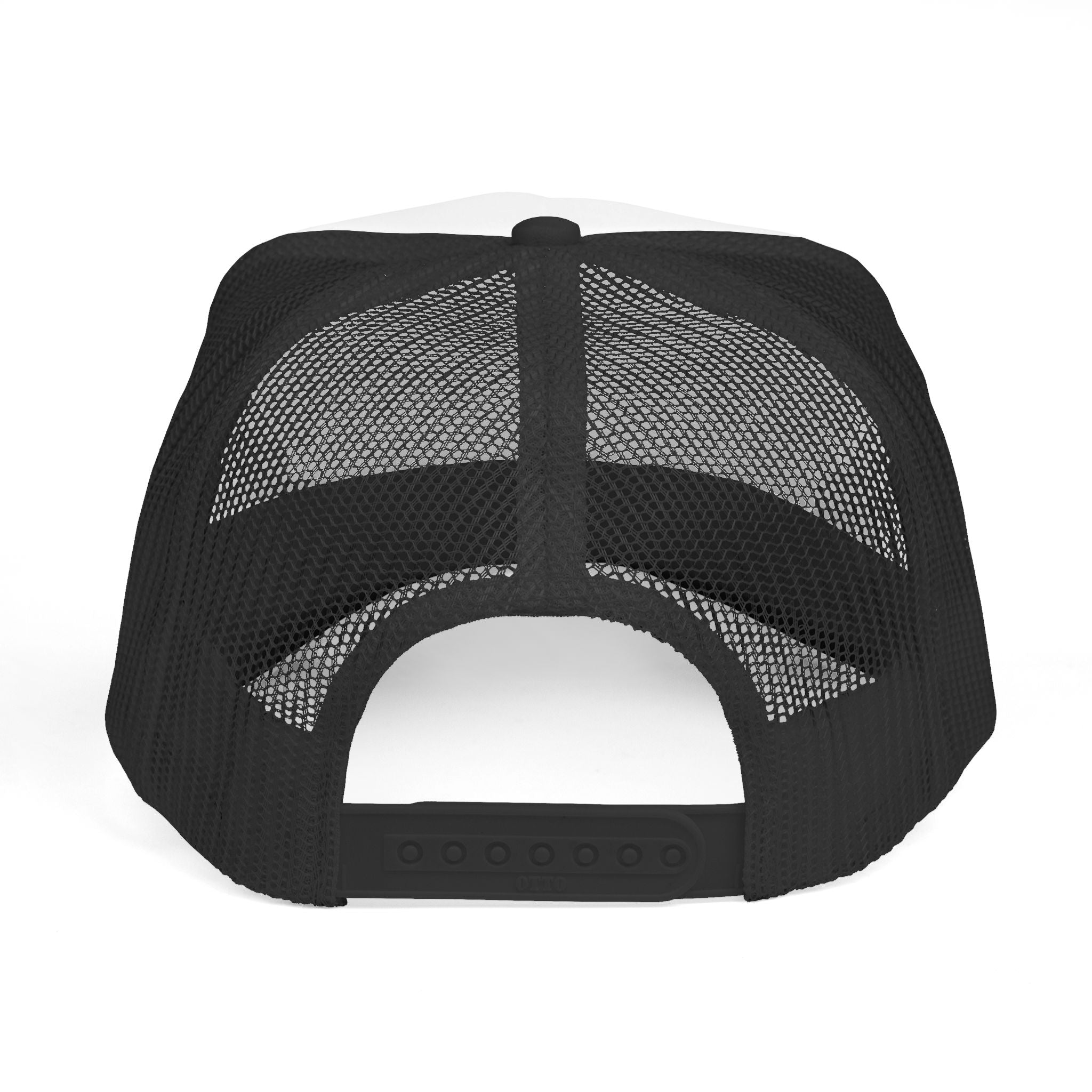 Shaken Trucker Hat — Distressed Script Mesh Baseball Cap