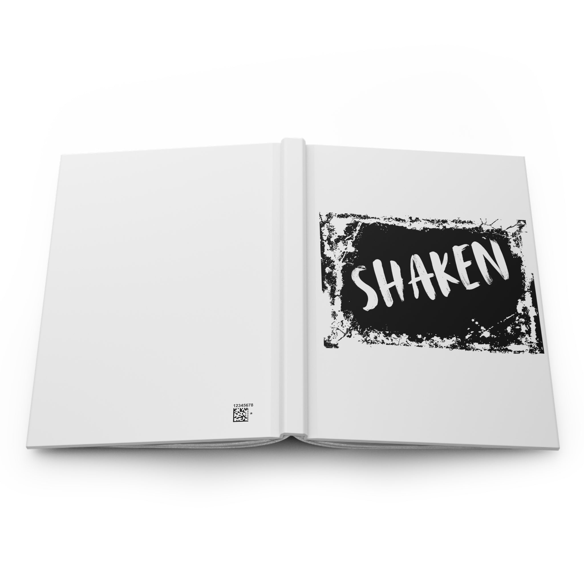 SHAKEN Hardcover Journal — Gritty Black Brush Hand-Lettered Notebook