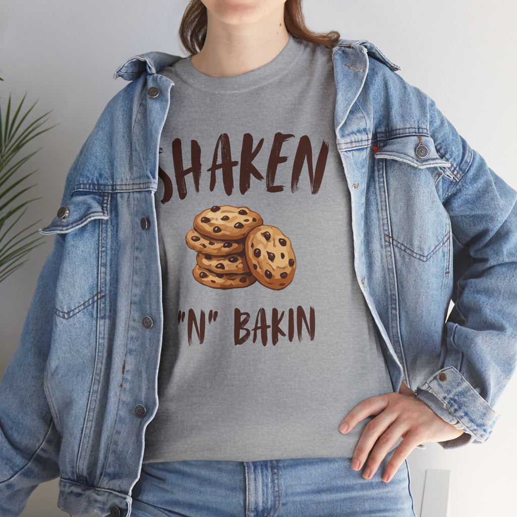 Shaken 'N' Bakin Cookie T-Shirt — Baking Graphic Tee for Bakers & Dessert Lovers