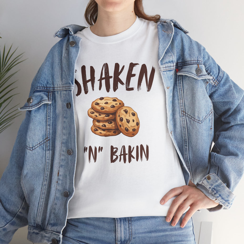 Shaken 'N' Bakin Cookie T-Shirt — Baking Graphic Tee for Bakers & Dessert Lovers