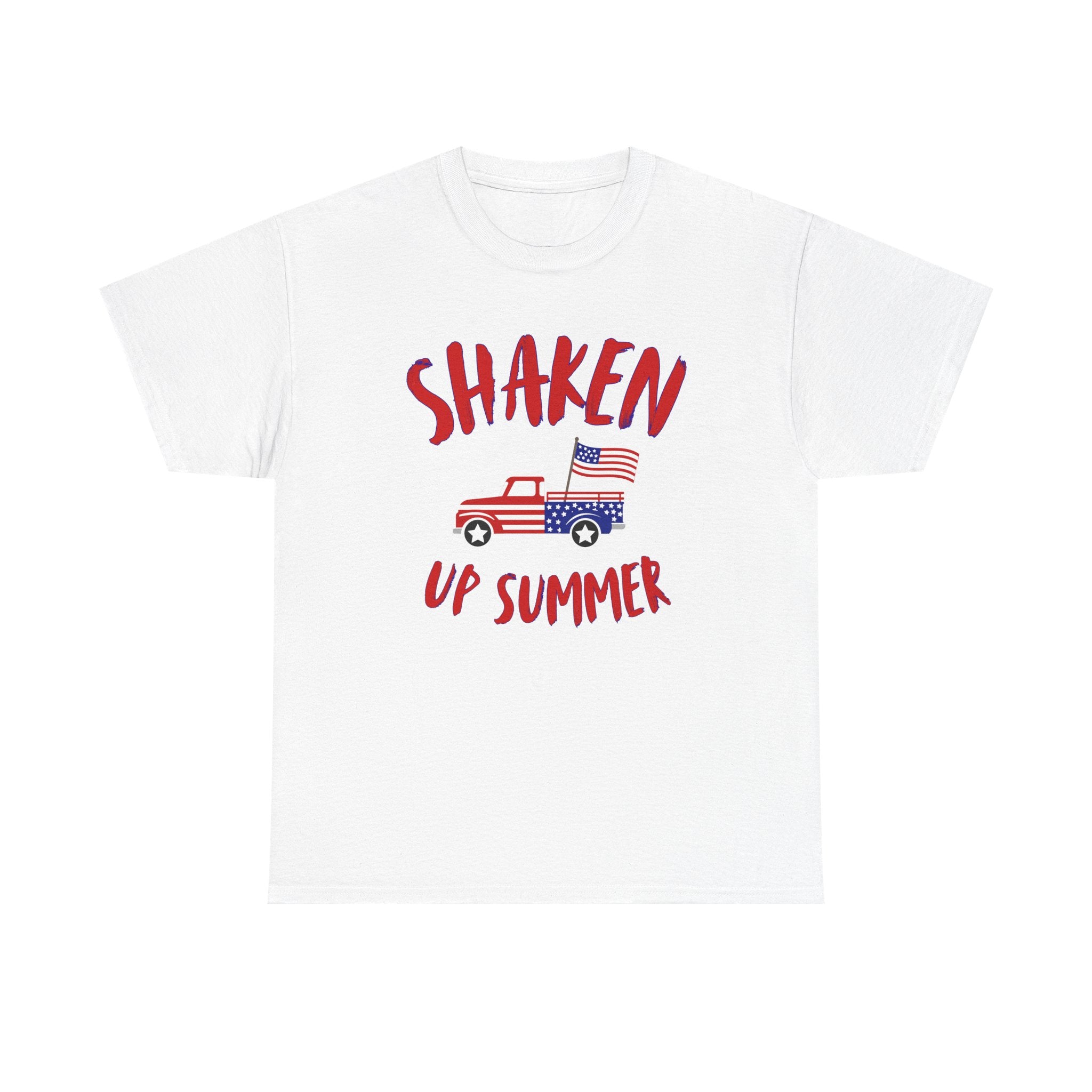 Shaken Up Summer T-Shirt – Patriotic Truck American Flag Tee