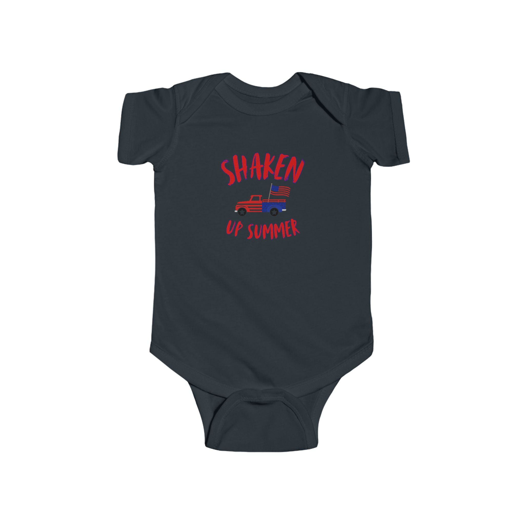 Shaken Up Summer Infant Bodysuit — Patriotic Vintage Truck 4th of July Baby Onesie