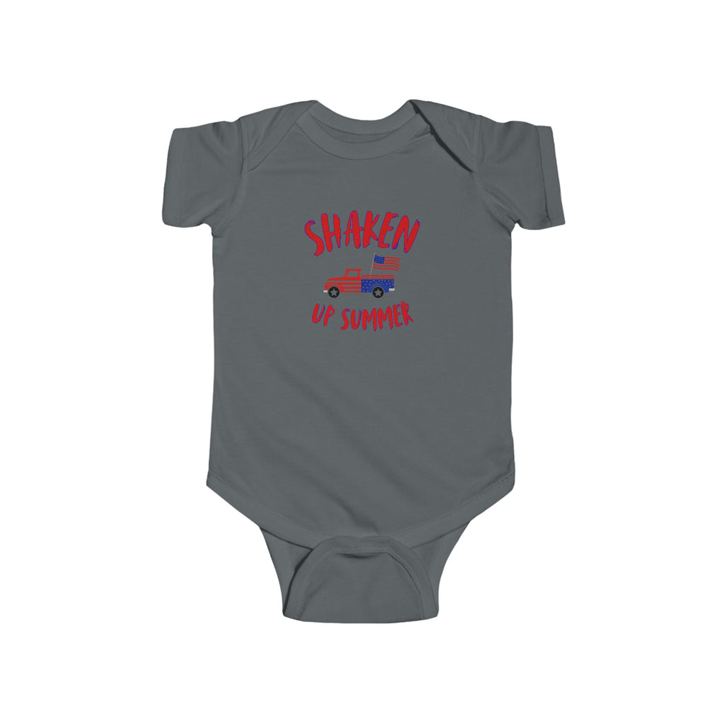 Shaken Up Summer Infant Bodysuit — Patriotic Vintage Truck 4th of July Baby Onesie