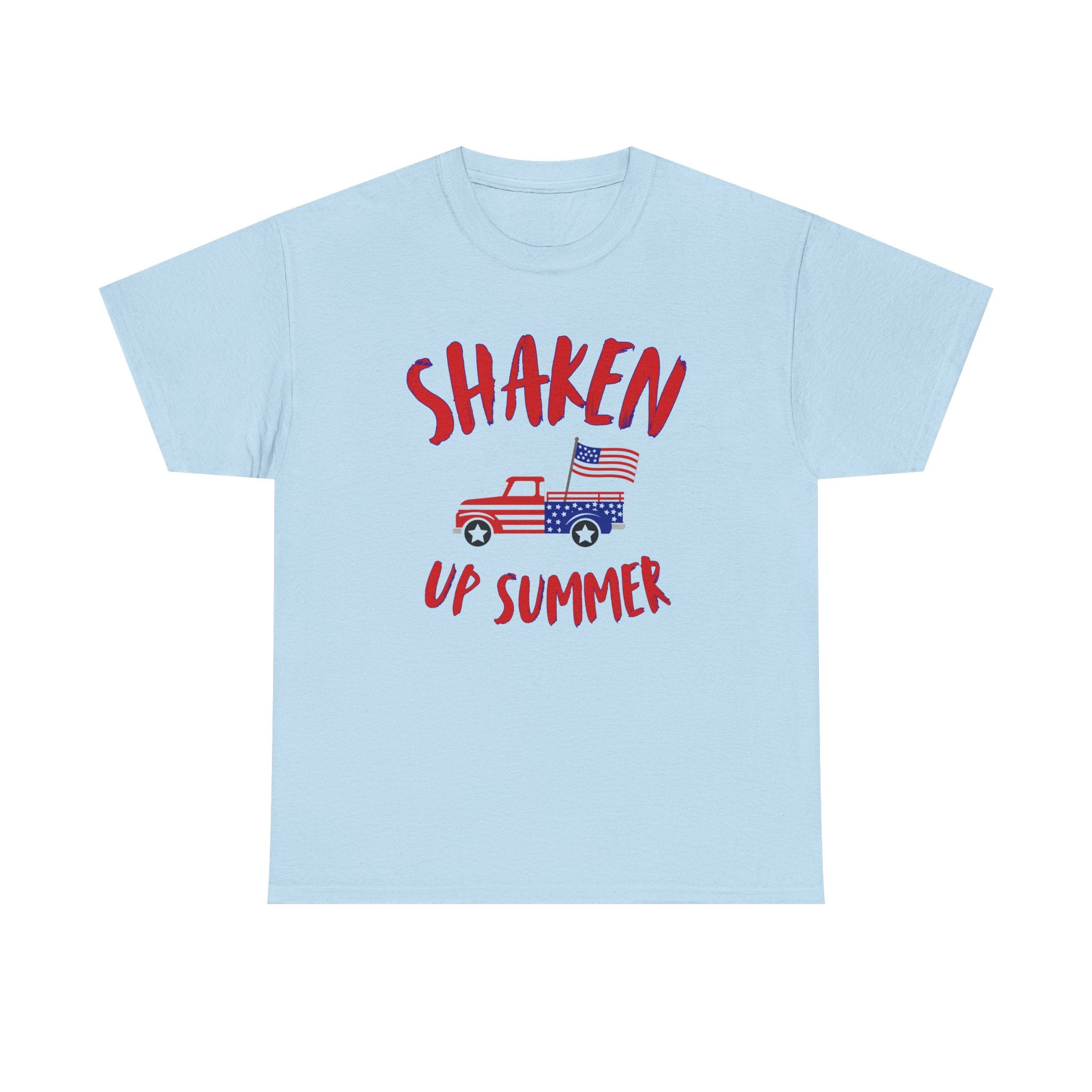 Shaken Up Summer T-Shirt – Patriotic Truck American Flag Tee