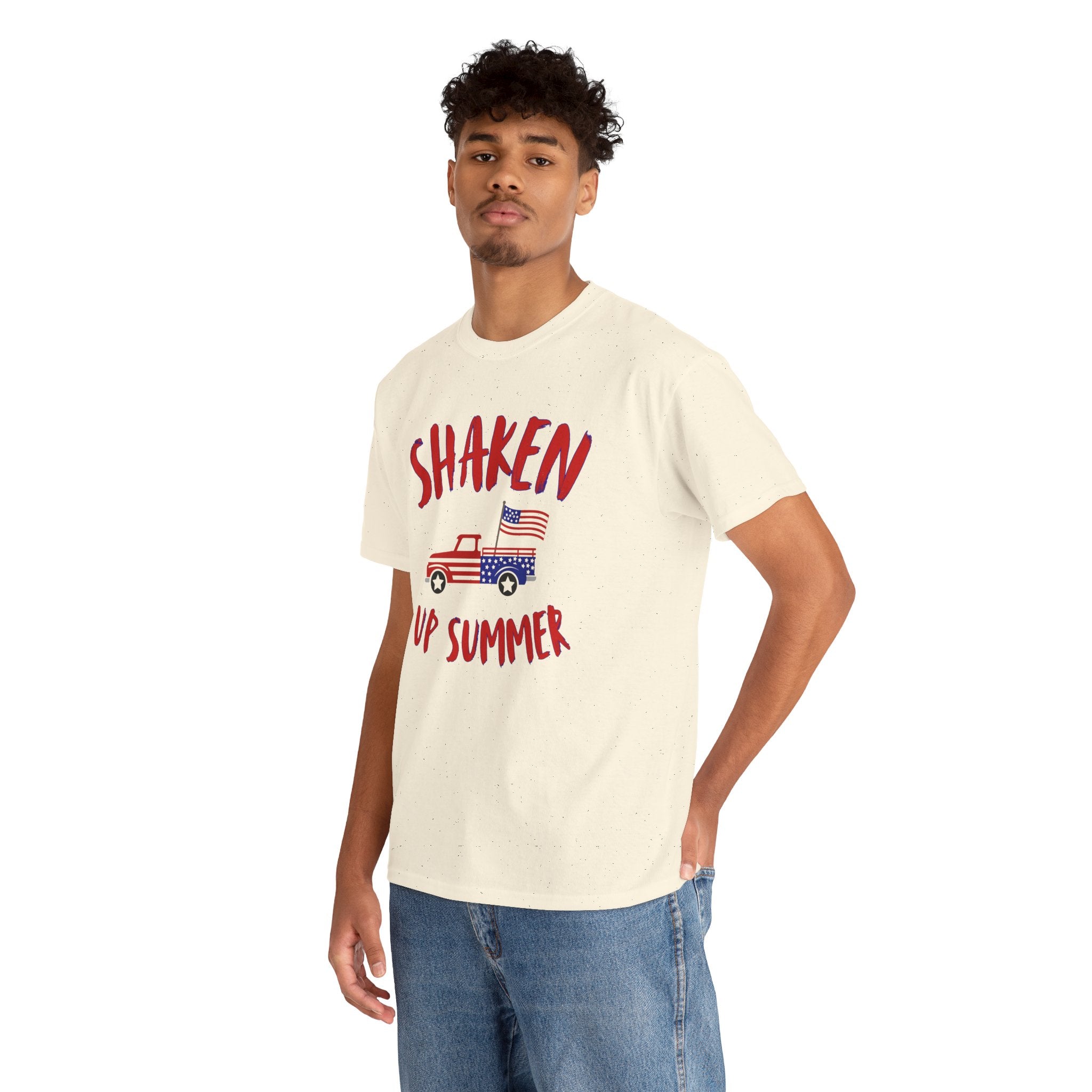 Shaken Up Summer T-Shirt – Patriotic Truck American Flag Tee