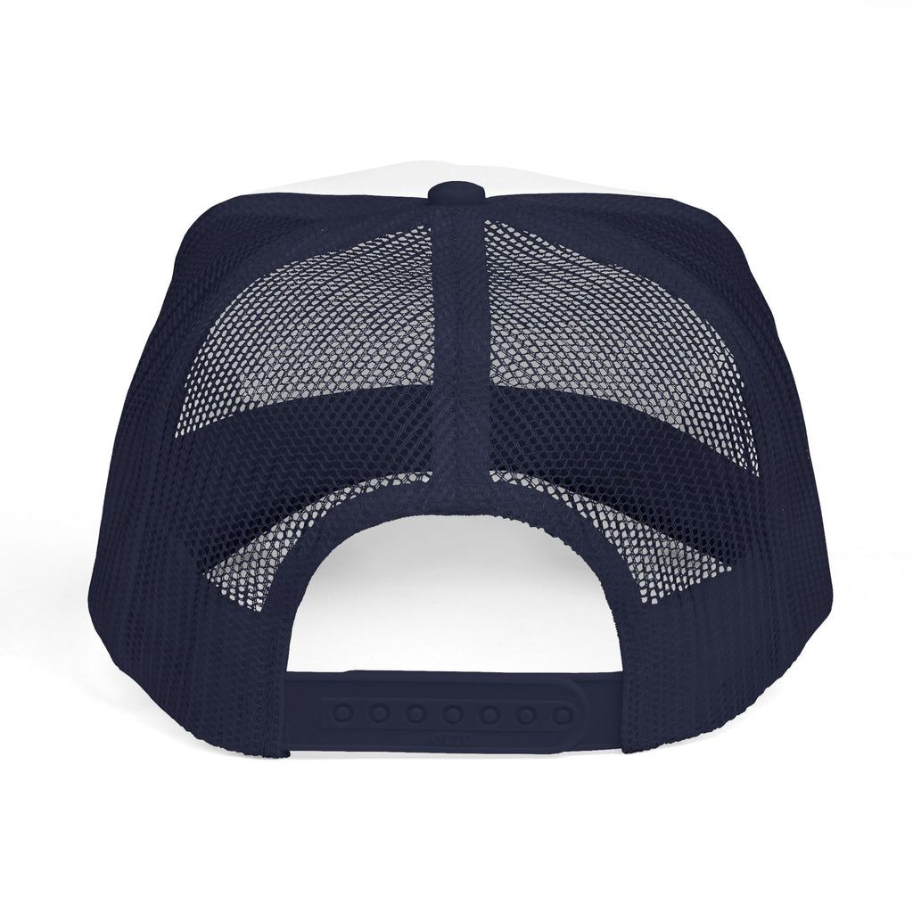 Shaken Trucker Hat — Distressed Script Mesh Baseball Cap