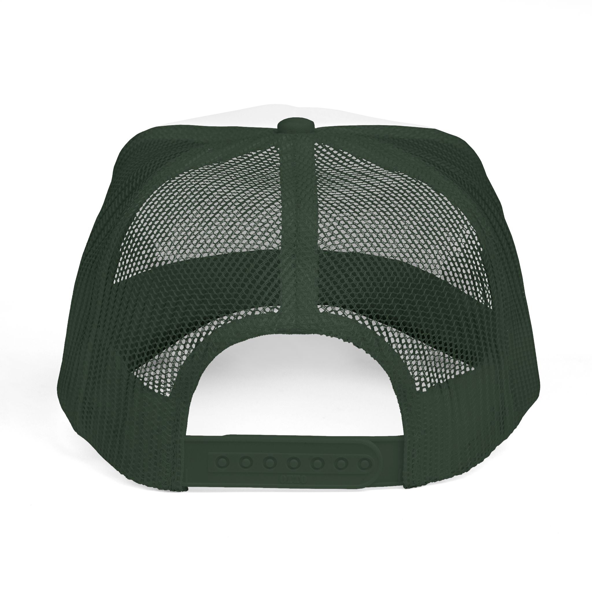 Shaken Trucker Hat — Distressed Script Mesh Baseball Cap