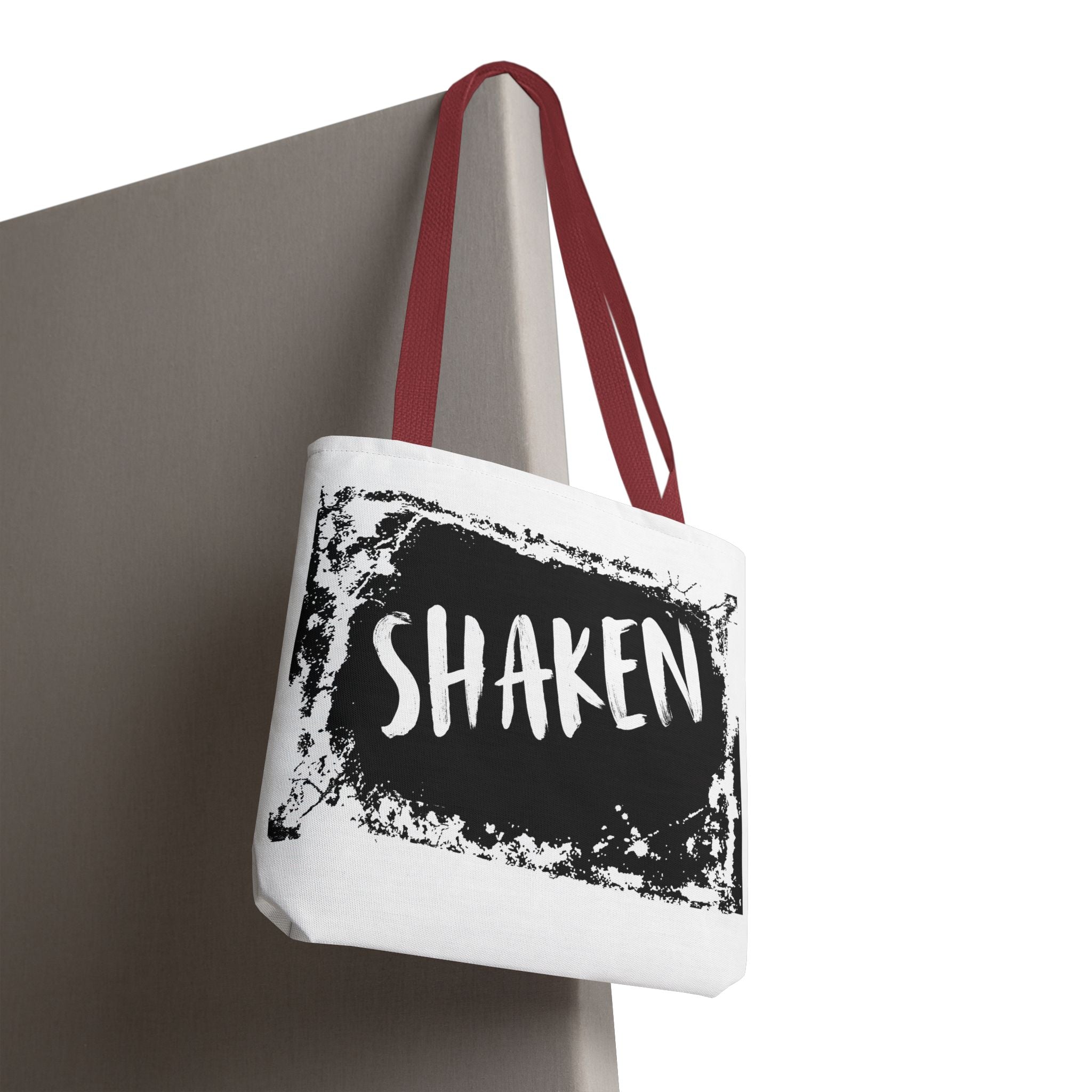 Shaken Graphic Tote Bag — Distressed Black & White Statement Tote