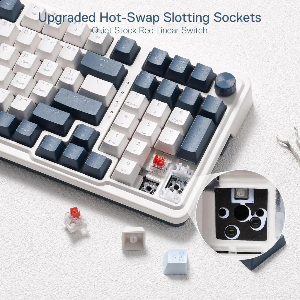 98 Keys 3-Mode Wireless Gasket RGB Gaming Mechanical Keyboard